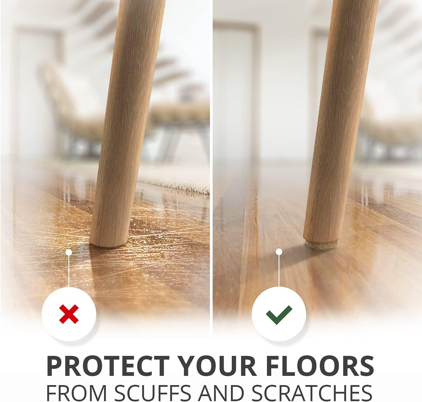 Felt Furniture Pads X-PROTECTOR 181 PCS Premium Furniture Pads - Felt Pads Furniture Feet Best Wood Floor Protectors - Protect Your Hardwood & Laminate Flooring!