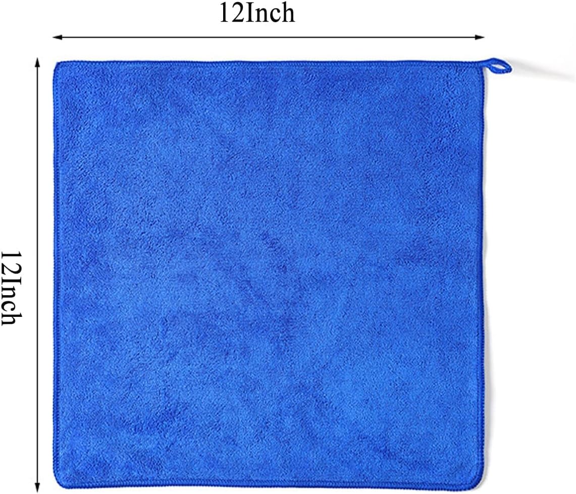 Microfiber Cleaning Cloth for Kitchen Housekeeping Dish Electronics Dust Rags Thick Lint Free Car Wash DryingTowel (12"x12") Green/Blue/Orange -6 Pack