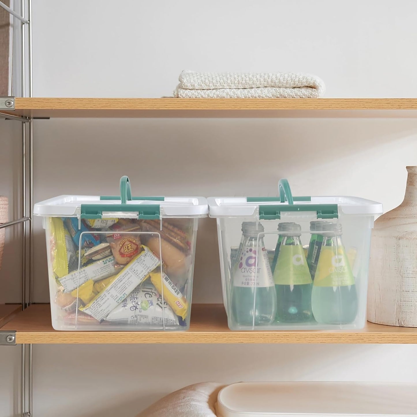 6-Pack Clear Latch Storage Box, 14 L Plastic Storage Bin