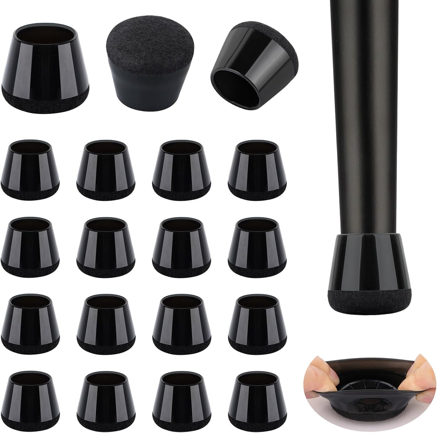 32 Pcs New Chair Leg Protectors for Hardwood Floors, Silicone Chair Leg Floor Protectors, Floor Protectors for Chairs, Chair Leg Caps Protect Wooden Floors from Scratching, Won't Tear