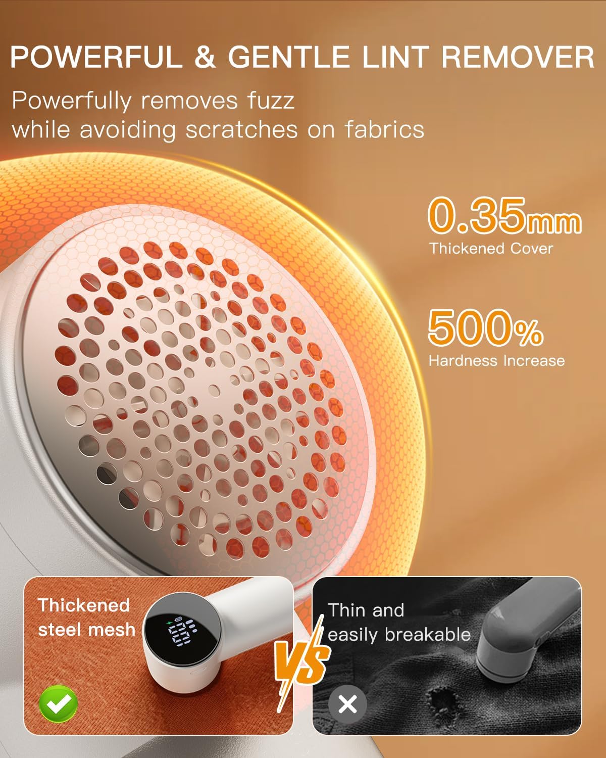 Electric Lint Remover and Fabric Shaver, Rechargeable Clothes Shaver for Sweater Furniture Couch, 3-Speed Pill Remover Defuzzer to Remove Fuzz Pilling from Blanket Jacket