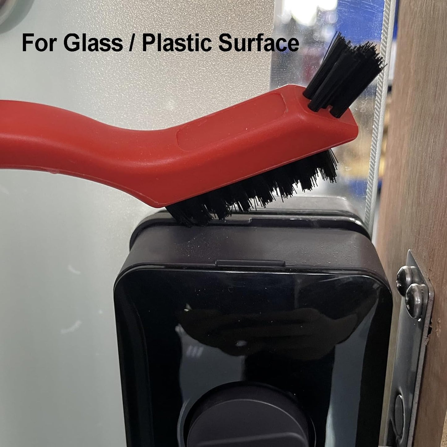 3Pcs Mini Wire Brush Set, Stainless Steel/Brass/Nylon Bristles Wire Brushes, Curved Handle Soft Grip for Rust, Dirt & Paint Scrubbing with Deep Cleaning – 7 Inches (Red)