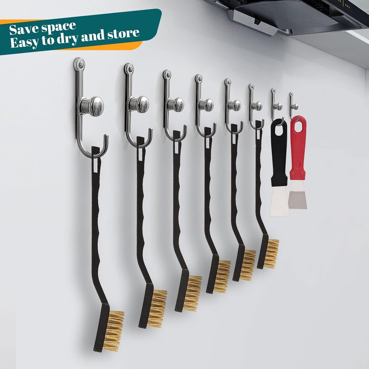 20 Pcs Mini Wire Brush Brass Brush Set, Curved Handle Masonry Brush Wire Brush for Cleaning Welding Slag and Rust