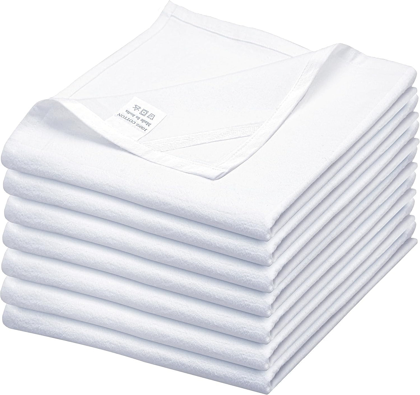 Flour Sack Towels| Tea Towel for Crafts| Kitchen Dish Cotton Blank Towel for Embroidery|Baking Bread Proofing Linen Cover| Thick Absorbent Quick Dry| 7 Pack 33"X38" White