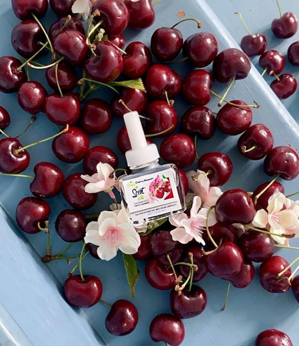Scent Fill Cherry Blossom Plug in Air Freshener, 4 Scented Oil Refills