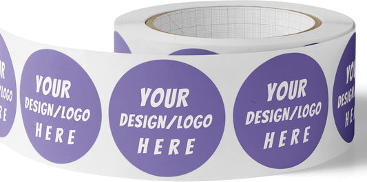 150 Custom Circle/Square BOPP Roll Labels- Personalized Stickers for Business Logo, Party, Wedding Favor, Baby Shower-Any Design Text + Image, Matte/Gloss Finish (1.5 Inch Square)