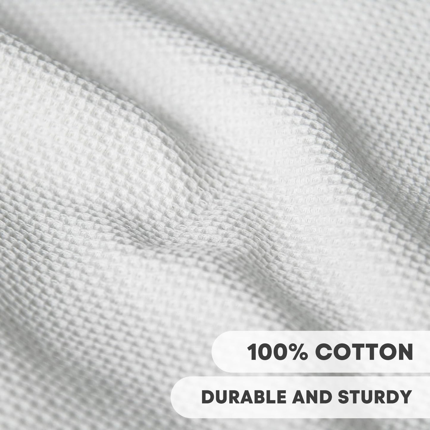 Artoid Mode 100% Cotton White Dark Grey Waffle Weave Kitchen Dish Cloths, 13x28 Inch Ultra Soft Absorbent Quick Drying Kitchen Dish Towels Set of 4, Multicolor