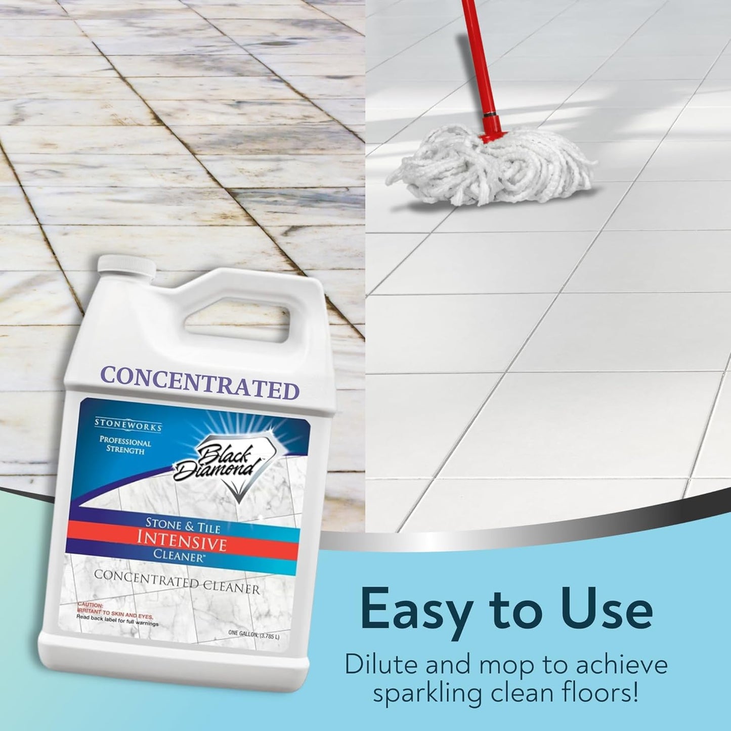 Black Diamond Stoneworks Stone & Tile Intensive Cleaner: Concentrated Deep Cleaner, Marble, Limestone, Travertine, Granite, Slate, Ceramic & Porcelain Tile.