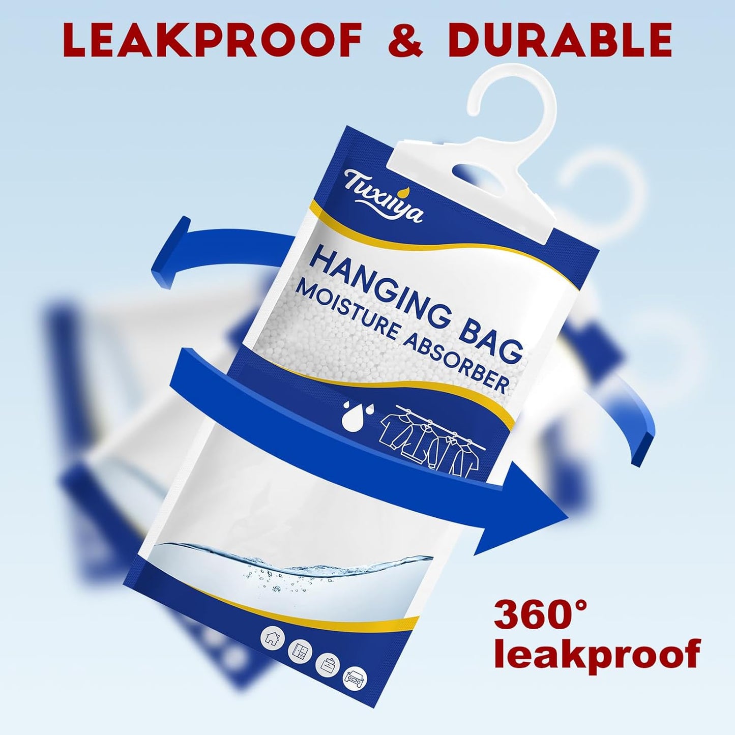 30 Pack Moisture Absorbers Packets,Hanging Closet Dehumidifier Bags,Humidity Packs, Desiccant,Moisture Absorbing Bags for Closet,Wardrobes,Bedrooms, Bathrooms(Net Wt. 230g/Pack)