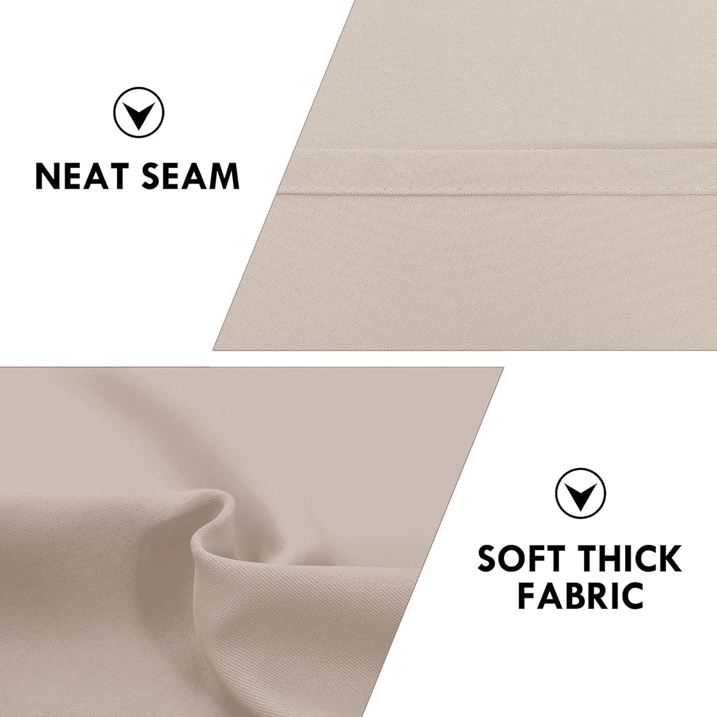 DWCN Blackout Curtains for Living Room Thermal Insulated, Energy Saving & Noise Reducing Bedroom Curtains, Camel, W 52x L 54 Inch, Set of 2 Rod Pocket Curtain Panels