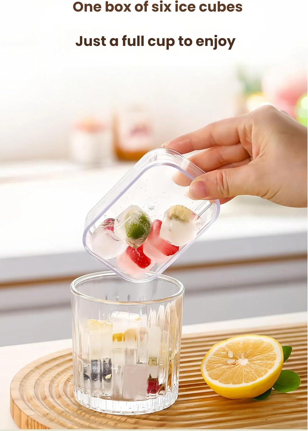 3-pack mini ice cube tray with lid and bin - 6-cubes each,easy remove and stackable, small ice cube trays for mini fridge, for coffee and personal use