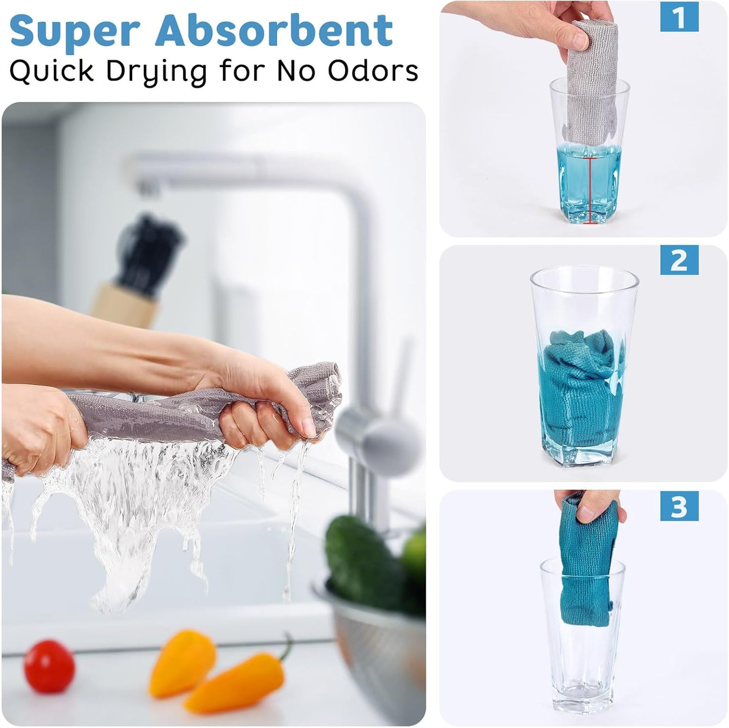 Matthew Microfiber Cleaning Cloth Roll 72Pack (12" x 12") Reusable Paper Towels&Washable Tear Away Towels,Ultra Water Absorbent Lint&Streak Free Cleaning Rags for Glass,Dishwash,Bathroom,Cars-Grey