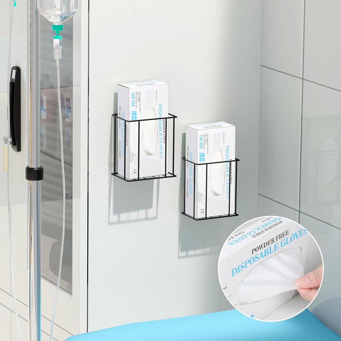 Alyoen Magnetic Glove Box Holder Wall Mount, Disposable Glove Dispenser, 2 Pack Rubber Latex Tissue Box Organizer for Tool Garage Workshop Kitchen - Two Size (Large+Small)