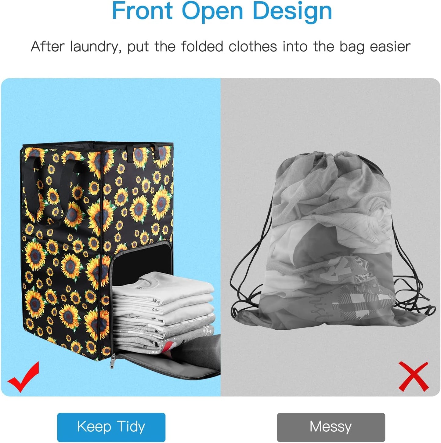 Bukere Laundry Hamper, Extra Large 2 in 1 Laundry Backpack Bag for College Students Dorm Essentials, Adjustable Shoulder Straps, Freestanding Laundry Basket for Apartment, Laundromat, Travel