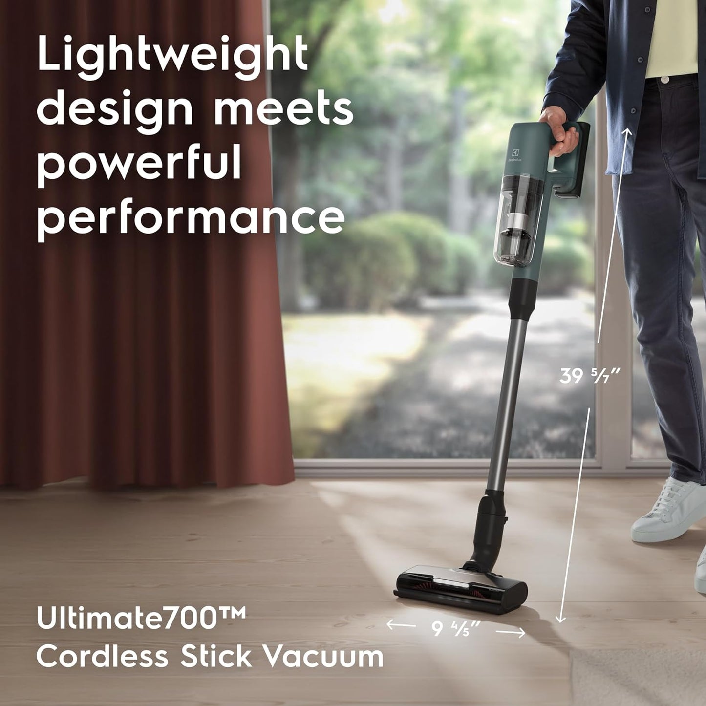 Electrolux Ultimate700 Cordless Stick Vacuum with PowerPro Bristle Nozzle and High Suction Power, 50-Minute Run Time, 4 Power Modes, Ocean Green