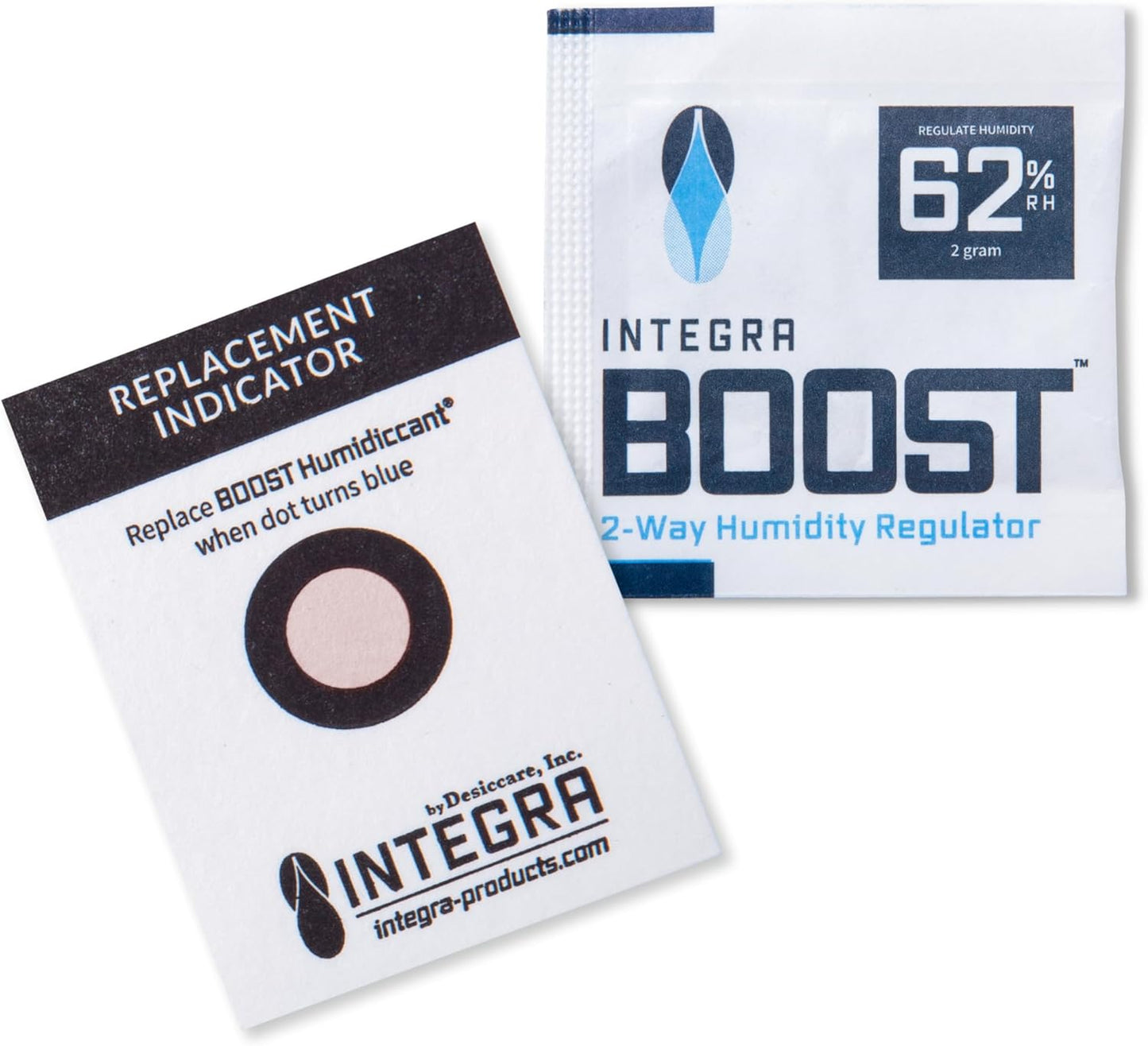 Integra Boost 2-Way Humidity Control Pack – Patented Technology for Humidity Control – Preserve Flavor & Maintain 62% RH – Moisture Absorber for Herbs, Spices & More – 2 Gram (Pack of 50)
