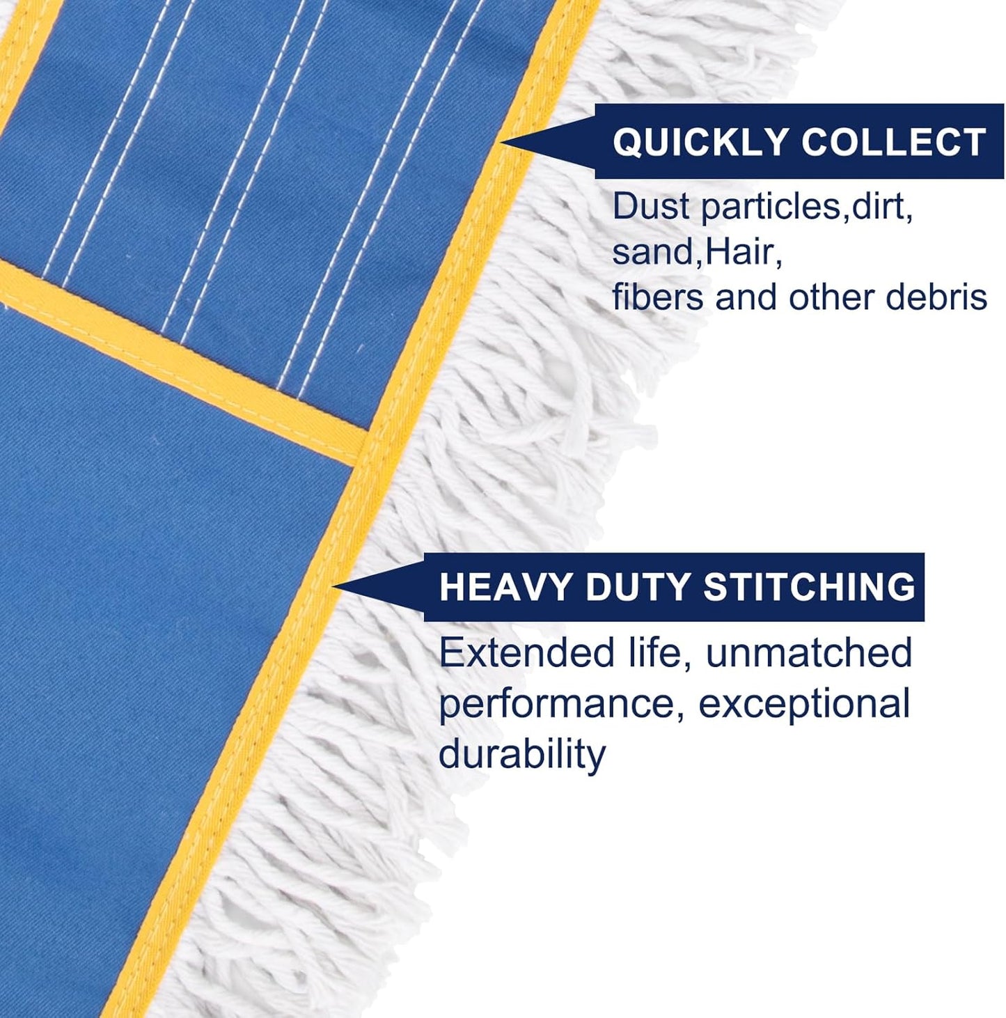 KeFanta 24" Commercial Dust Mop Replacement Heads,3 Pack Reusable Industrial Dust Mop Pads, Washable Cotton Dust Mop Refill for Floor Cleaning & Janitorial Supplies,Only Fits:B0D7MKSZ8N