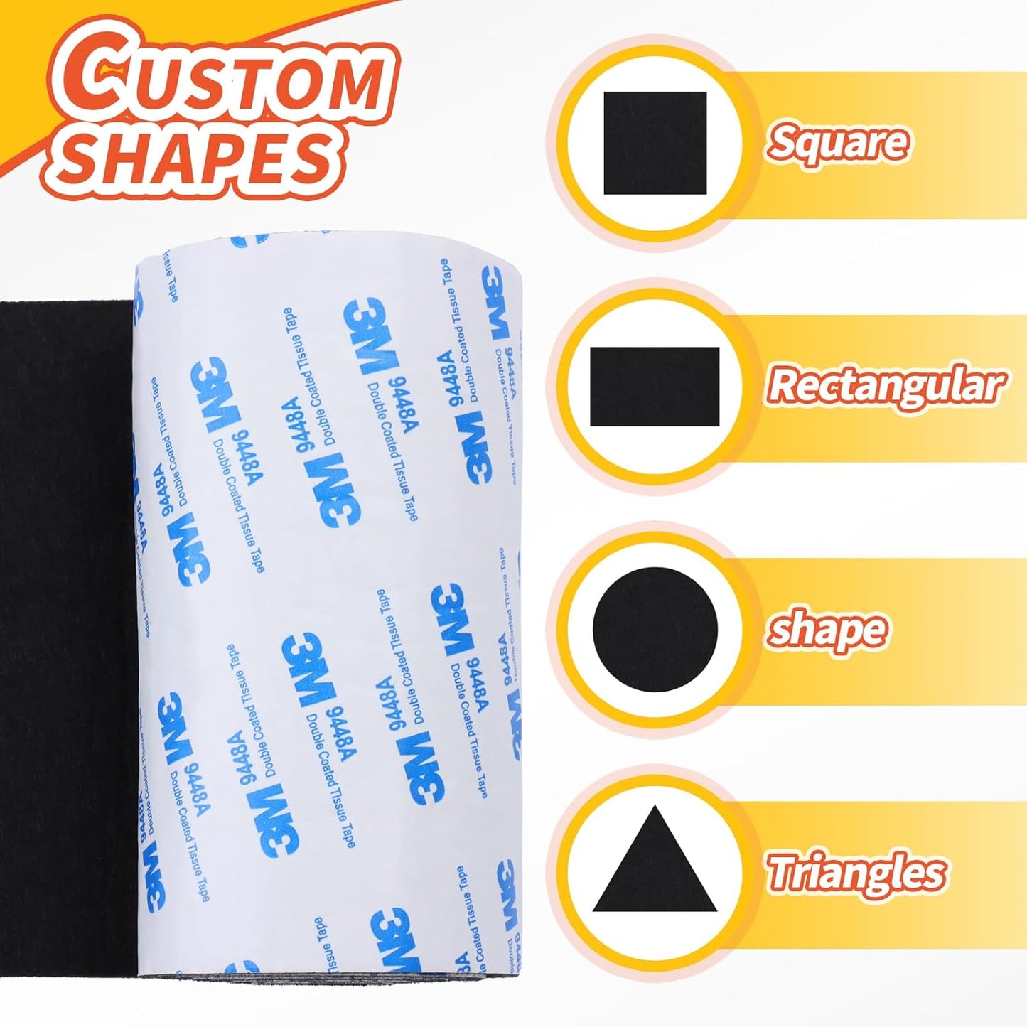 Felt Furniture Pads, Non Slip Self Adhesive Cuttable Felt Tape Black Heavy Duty Felts Strip Roll for Protecting Hardwood Floors Chair Wall Protector (40 x 5 x 0.12 Inch, 2 Pack)