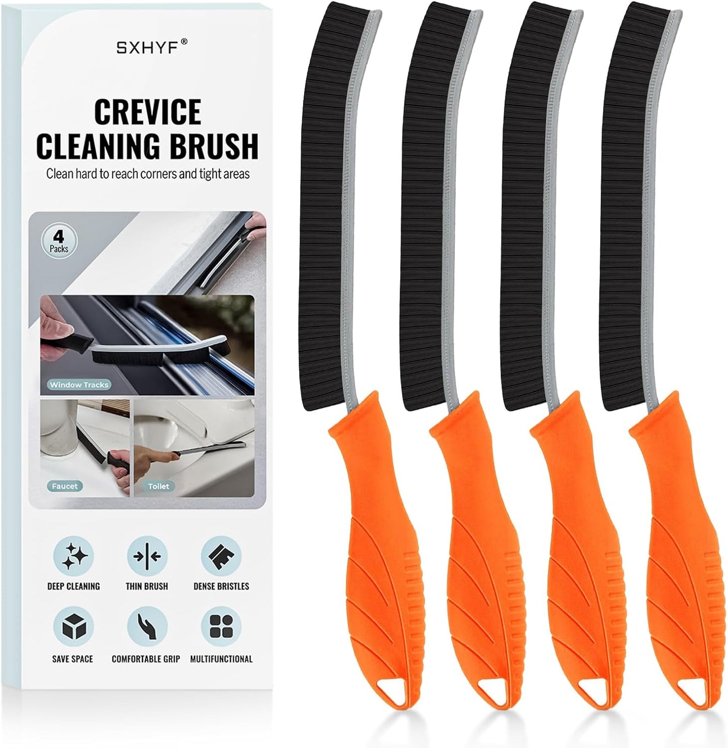 SXhyf Crevice Cleaning Brush - Grout Scrub Brush, House Cleaning Supplies, Gap Cleaning Tools, Home Essentials, Gifts for Women Men, Hard Bristle Crevice Cleaner Brush for Household Use, Bathroom