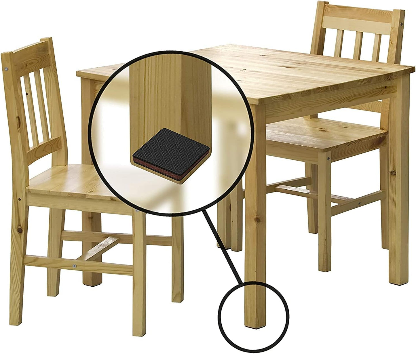 GorillaPads Non Slip Furniture Pads/Floor Gripping Pads (Set of 16 Grips) 2 Inch Square Floor Protectors for Under Furniture, Black, CB142-16