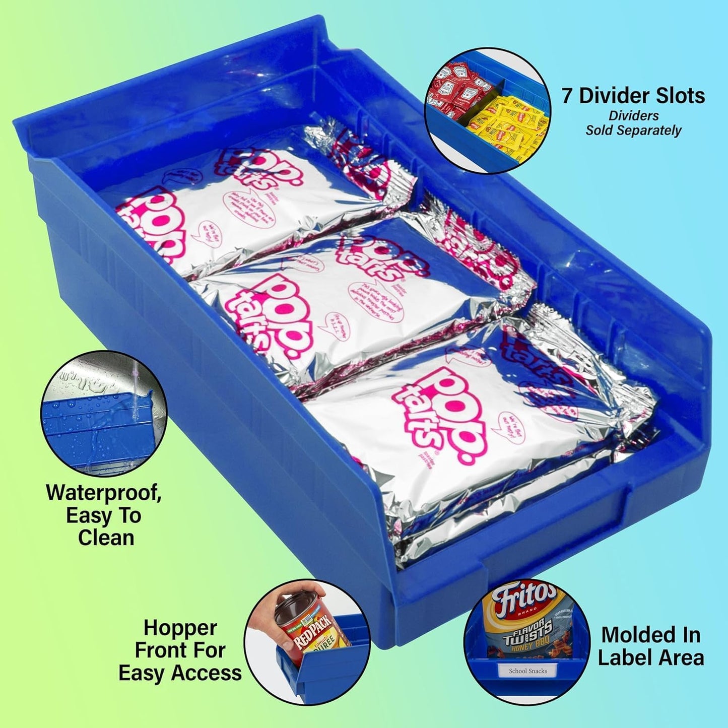 Akro-Mils 30130 Plastic Shelf Bins, Heavy Duty Storage Bins for Garage, Closet, and Drawer Organization, 12-Inch x 6-1/2-Inch x 4-Inch, Red, 12-Pack