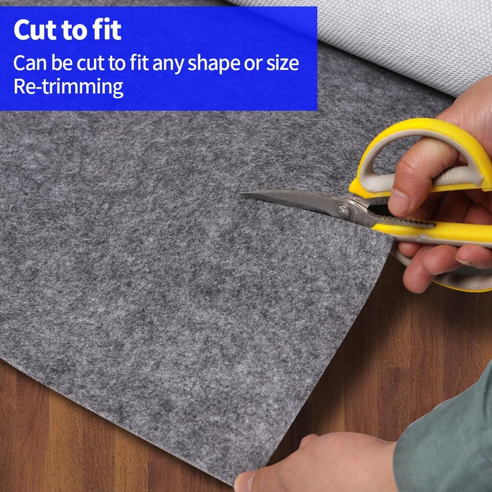 100% Waterproof Non-Slip Rug Pad 8x10 for Large Area Rugs Durable Felt Floor Protection pad for All Floors, Suitable for Cutting. Rug Pads Keep Rugs in Place and Provide Cushioning