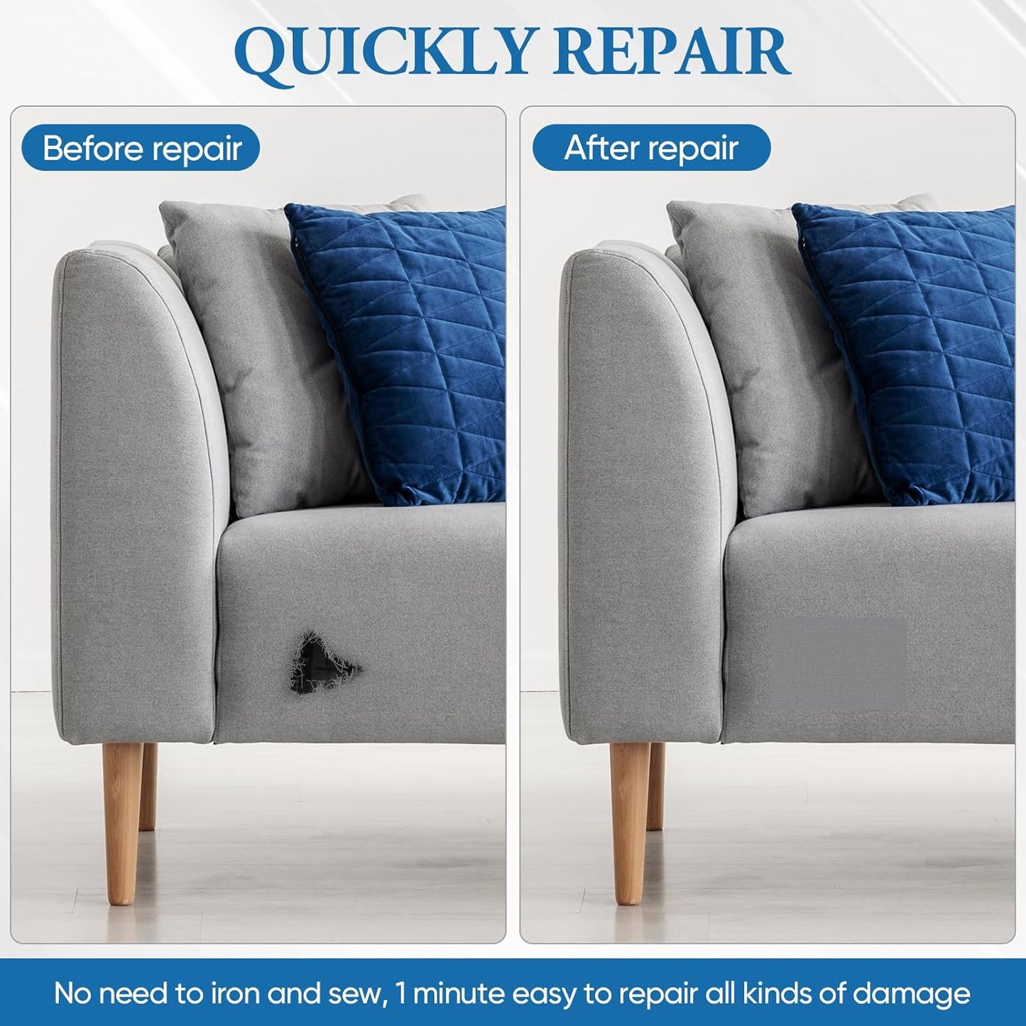 Canvas Patch 5.5 x 8 Inches 6Pcs Self-Adhesive Waterproof Canvas Patch Kit for Repairing Tents,Sofas,Boat Covers,Camping Chair,Awnings,Car Seats.（Beige）