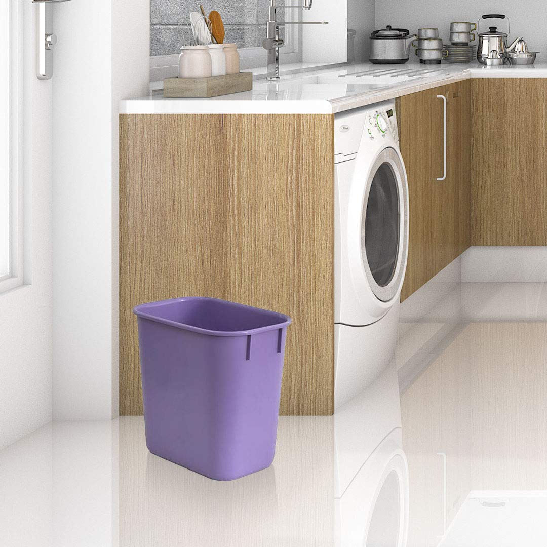 Acrimet Wastebasket, Deskside Bin, 3.25 Gallon/13 Quart/ 12 Liter (Plastic) (Purple Color) (Set of 4)