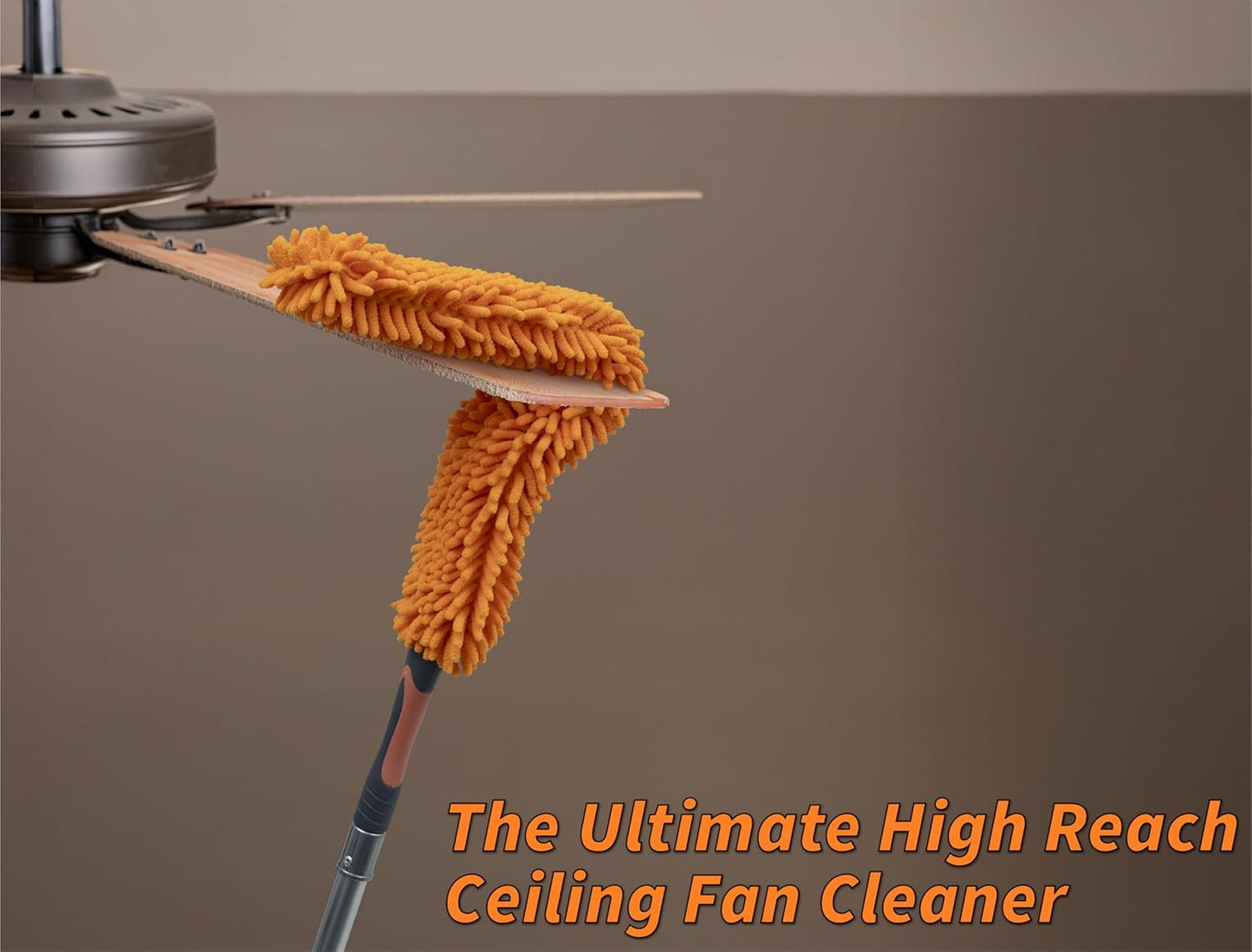 Ceiling Fan Blade Duster Cleaner with 4-14 ft Extension Pole (20ft Reach) // Flexible Fan Cleaner for Ceiling Fans // Microfiber Ceiling Fan Brush Cleaner with Pole // Best Ceiling Fan Cleaning Tool