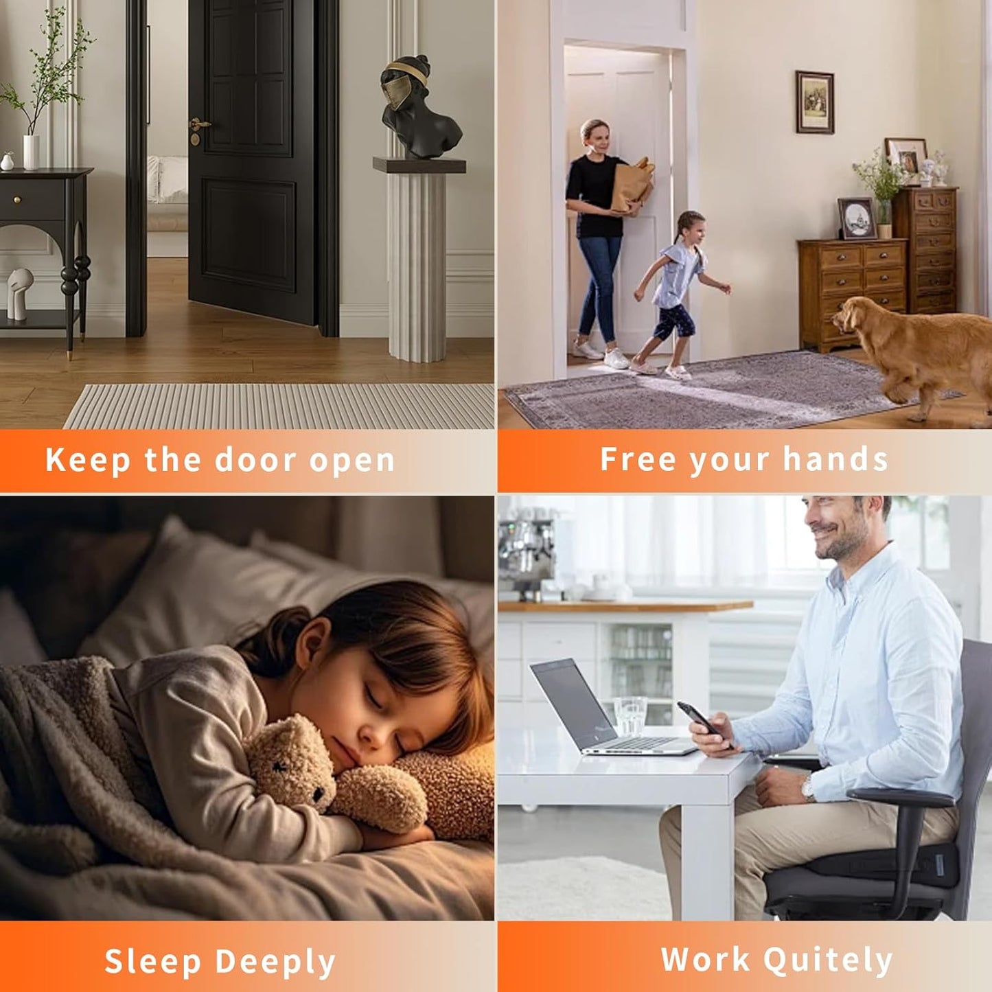 Bak Bo Magnetic Door Stoppers 1 Pack Bottom of Door Holder Keep Door Open No Drilling Magnet Floor Door Stop with Screws and Adhesive Brushed Nickel DS268BN-1