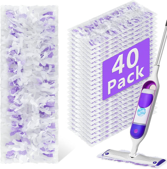 40 Pack Disposable Power Mop Refills Pads Compatible with Swiffer Power Mop,Spray Wet Pads Refill,Disposable Spray Mopping Pads Refills for Multi-Surface Floor Cleaning