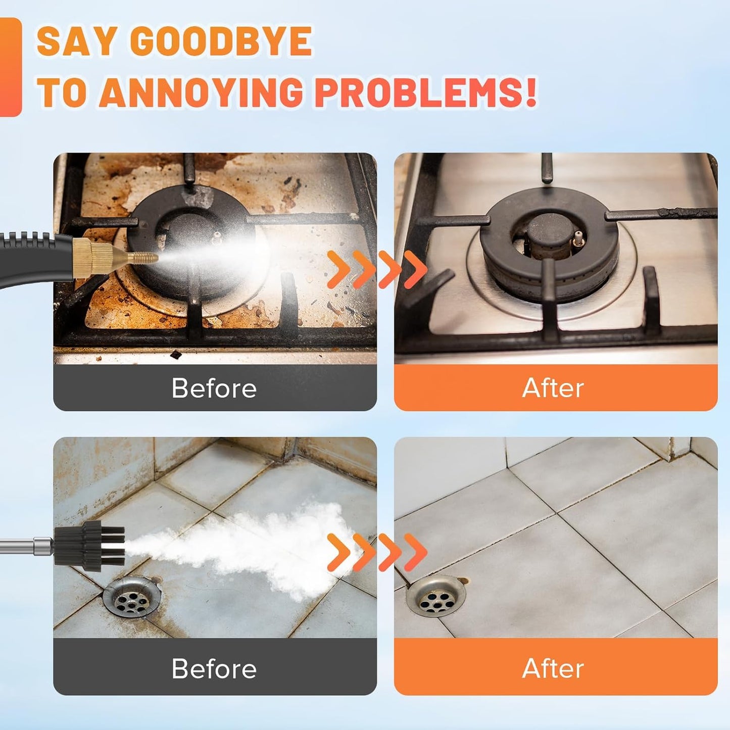 Handheld Steam Cleaner,2500W Steam Cleaner, High Pressure Steamer for Cleaning, Handheld Portable Steam Cleaners for Home, Steamer for Car,Upholstery, Kitchen, Bathroom, Grout and Tile