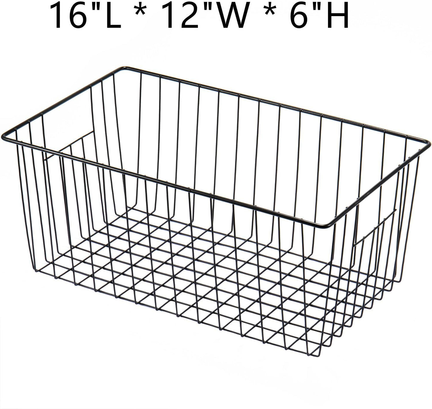 16inch Upright Freezer Organizer Baskets for 13-14,16-21 cu.ft Standup Freezer, Settle freezer chaos and reduce food waste effectively, Durable, Fully Use Space, Improve Air Circulate, Black, Pack 6