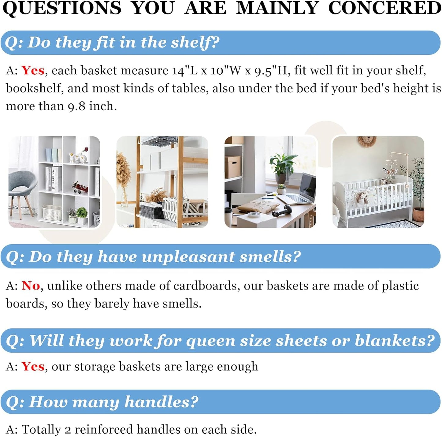 Criusia 8 Pack Large Storage Baskets for Room Organization, Multi-Purpose Bins for Closet, Shelves, Kitchen, Office, Decorative Fabric Foldable Storage Boxes with Handles (14L*10W*9.5H)