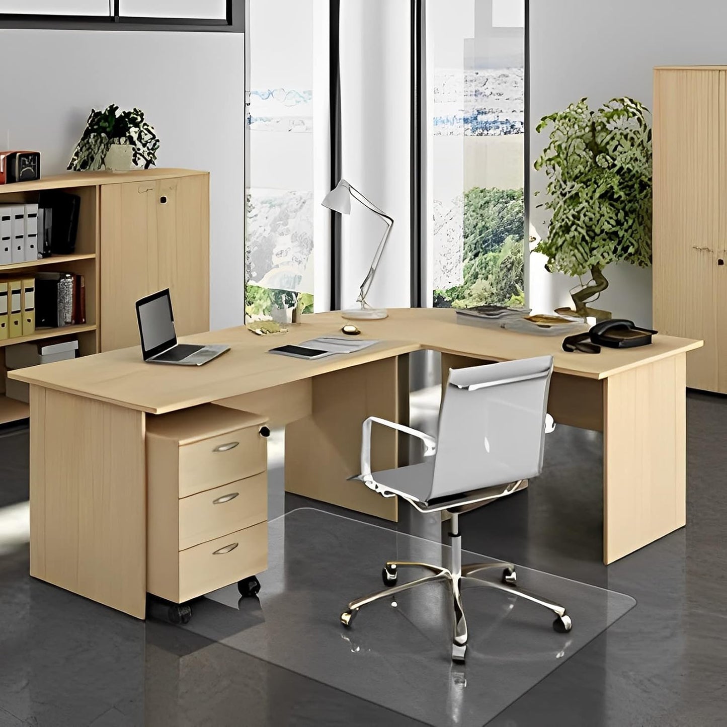 FuturHydro Chair Mat for Hardwood Floor, 30" x 48" Clear Anti-Slip Computer Desk Chair Floor Mat, Easy Glide, Transparent Mats for Office, Home and Gaming Floors (Rectangle)