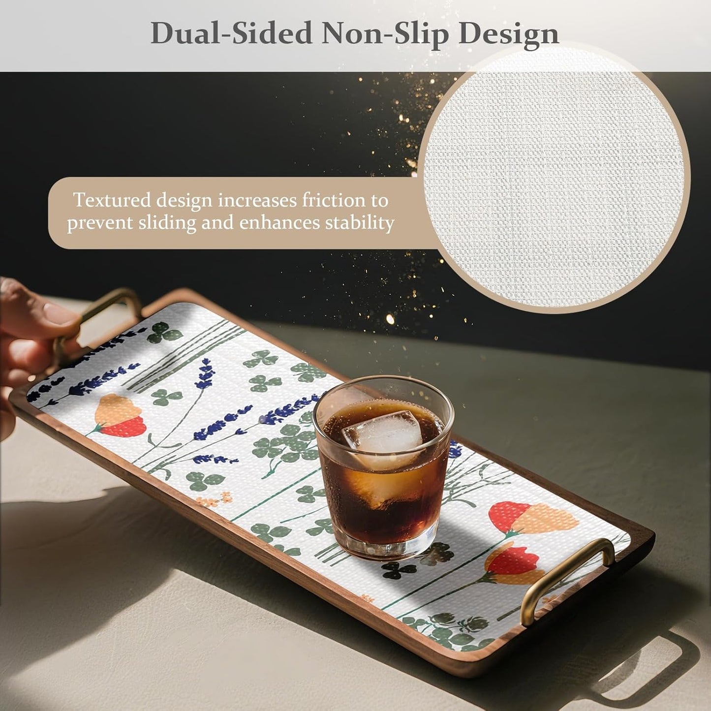 FINNEZ Shelf and Drawer Liner 12in x 20FT with Cutting Tool, Non Slip Non Adhesive Drawer Liners for Kitchen Cabinets, Waterproof Floral Cabinet Liner for Shelves, Refrigerator