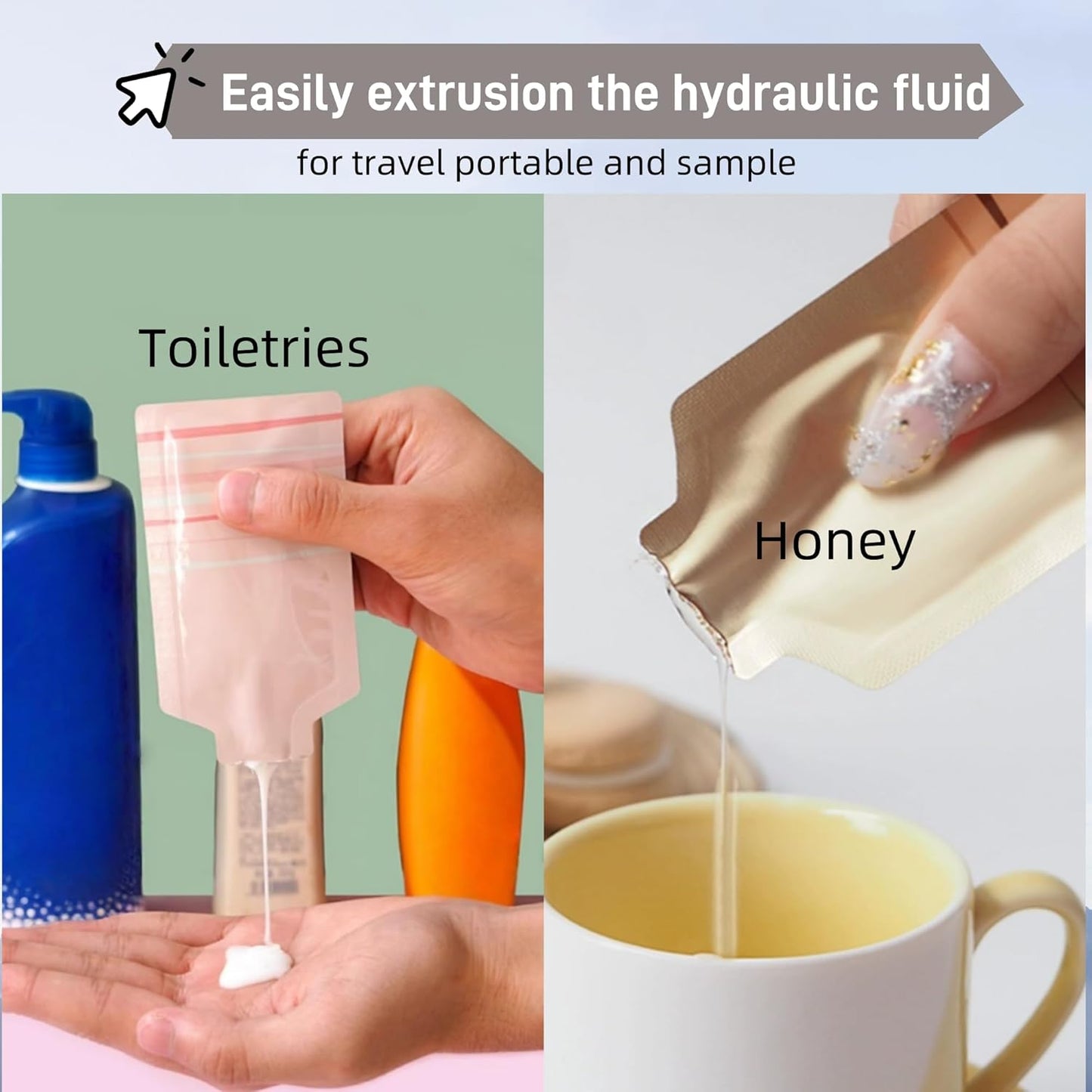 100 Pack 2.95x5.1 inch Heat Seal Sample Mylar Packets for Portable Travel Toiletries Empty Disposable Liquid Shampoo Pouch Single Serving Coffee Powder Condiments Food Storage (Gold)