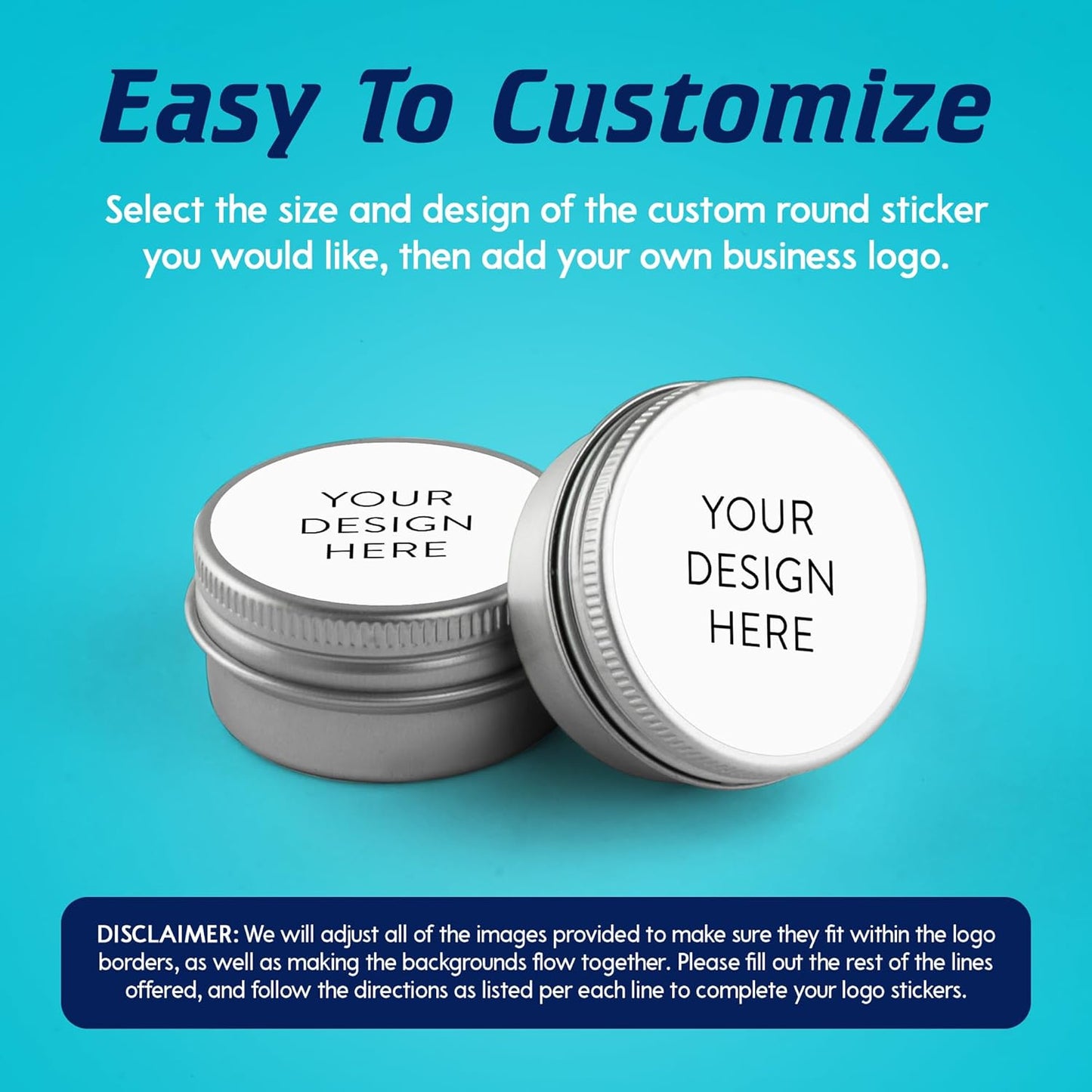 100 Custom Vinyl Stickers - Upload Your own Image, Text, Design, Logo - Personalized Logo Labels for Handmade, Packaging, Bottle, Jars, Candle, Brand Stickers (White, 4x4)