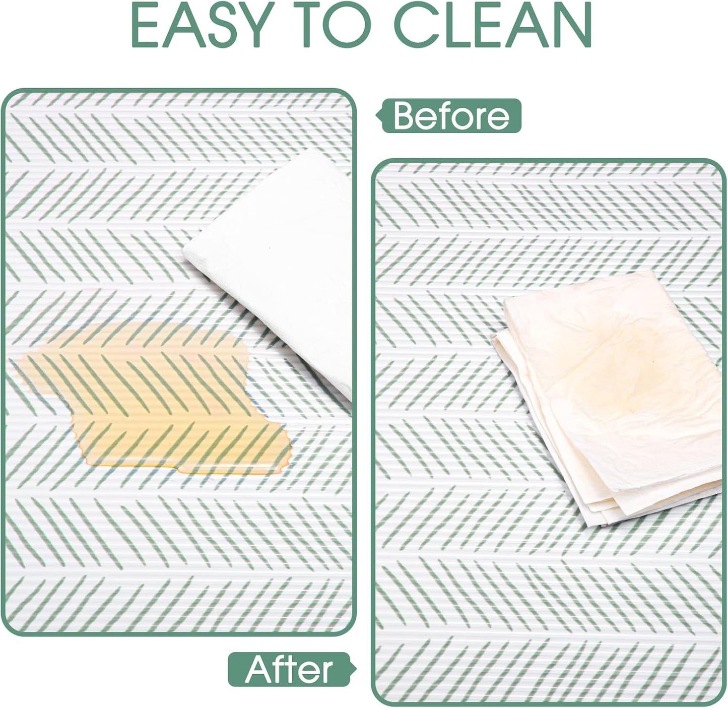 Glotoch Premium Shelf Liners for Kitchen Cabinets,2 Rolls x 12in x 20FT Non-Adhesive Liners for Shelves,Non Slip Waterproof Contact Paper for Drawers Pantry, EVA Cabinet Liner,White Herringbone