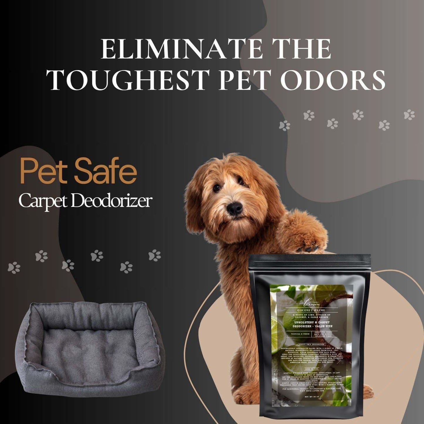 Coconut & Lime Carpet Freshener Powder Refill 36 oz | Powerful Odor Eliminator for Home | Upholstery Deodorizer | Carpet Deodorizer | Pet Urine | Cat Litter Box | Coconut Lime Verbena Fragrance