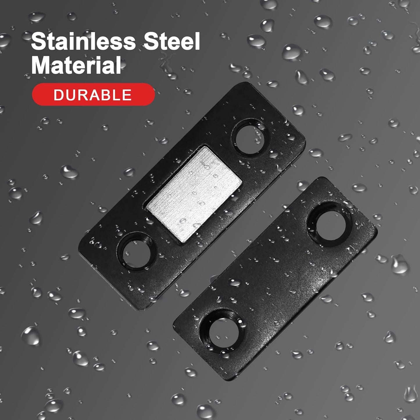 Cabinet Magnetic Catch, 6 Pack Black Ultra Thin Magnetic Cabinet Door Catch, Adhesive Cabinet Magnets for Kitchen Drawer Cabinet Door Closet, Concealed Strong Magnetic Cabinet Latch