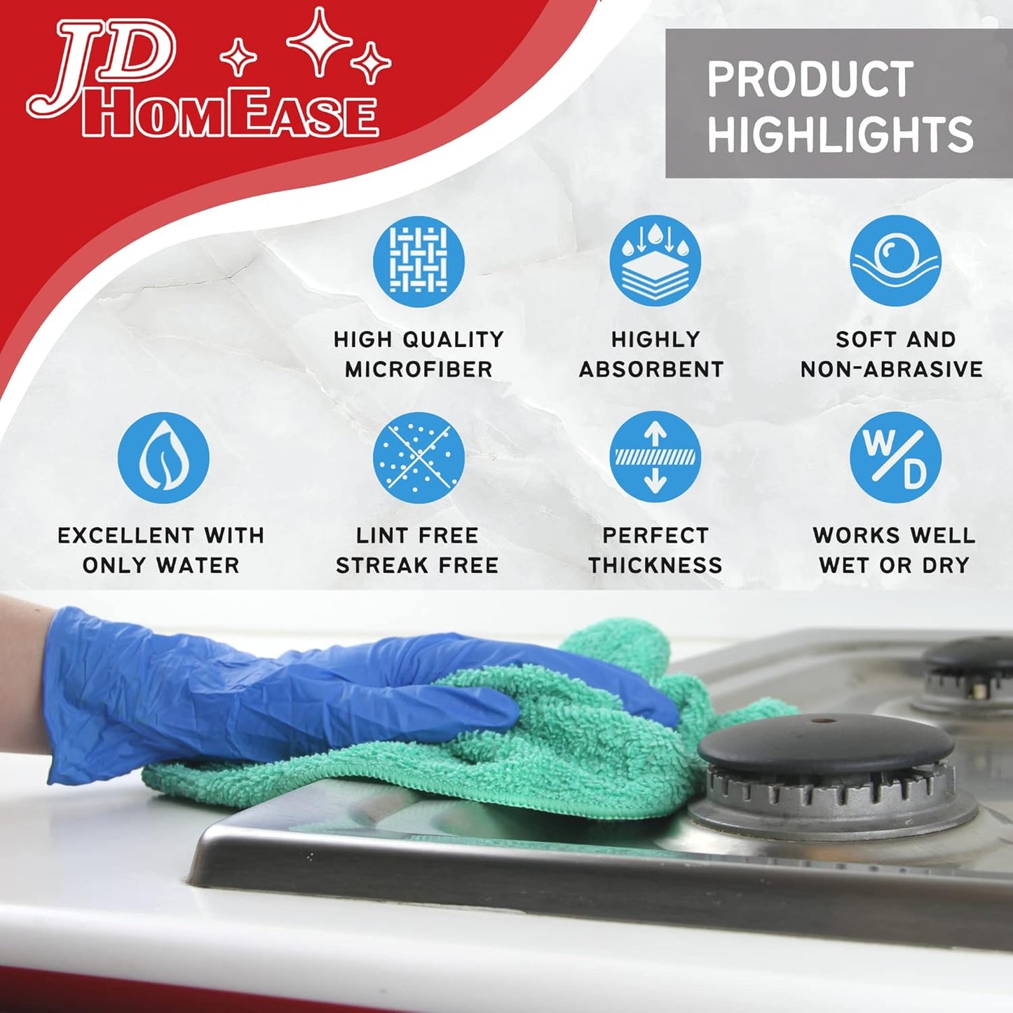 Microfiber Cleaning Cloths,48 Pack, 16"x16", All-Purpose, Softer, Highly Absorbent, Lint-Free, Reusable, Washable Pro Towels, Brown, for House, Kitchen, Bathroom, Car, Office