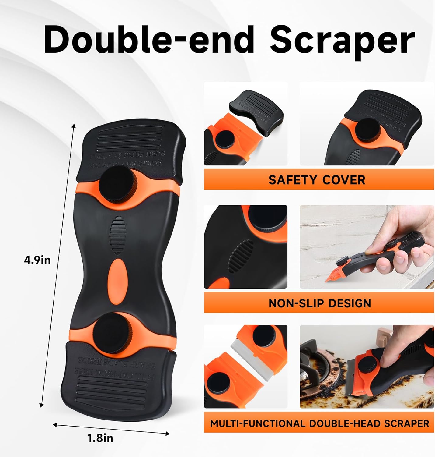 6PCS Razor Blade Scraper Tool, 3Pack Razor Scraper Set with Extra 40Pcs Blades and 3Pcs Wire Brush Set, Glass Top Stove Scraper, Paint Scraper, Cleaning Scraper Tool for Windows, Glass, Sticker