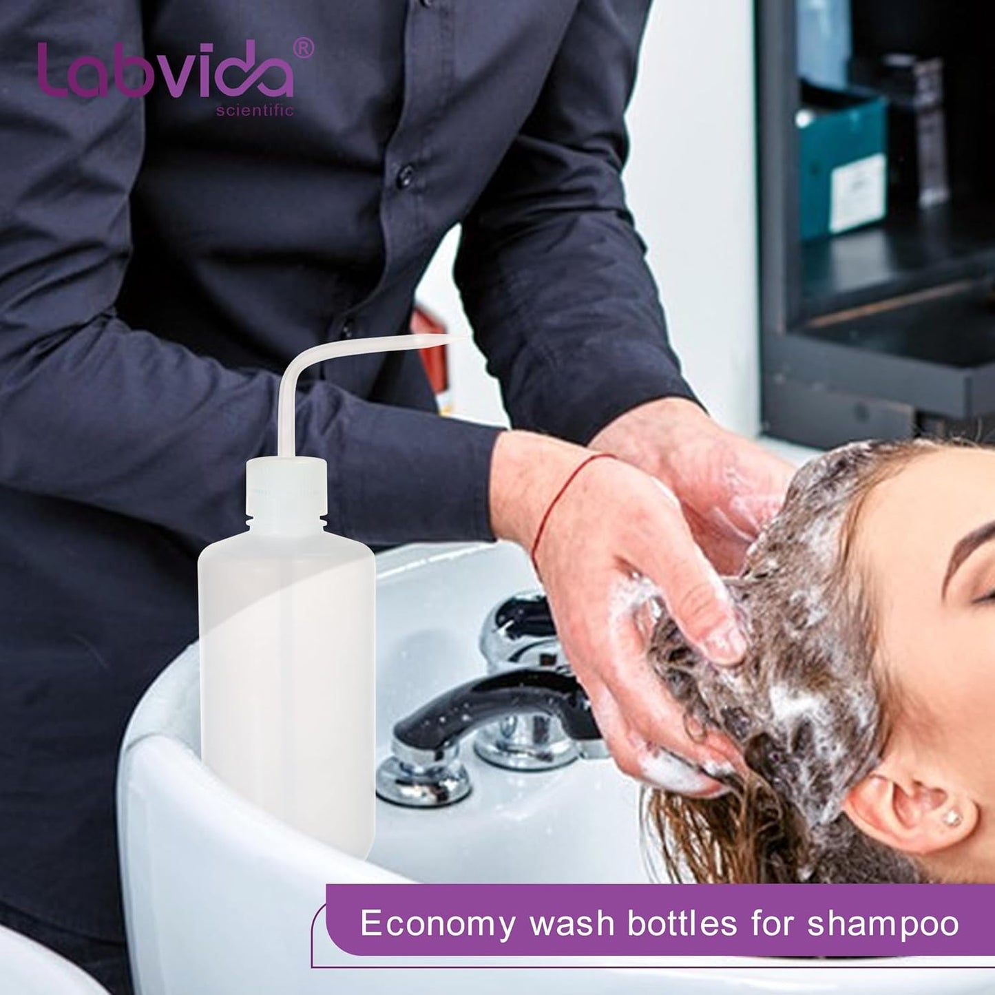 4 pcs of Plastic Squeeze Bottles, Lab Wash Bottle Squeeze Vol.1000ml 33.8oz, LDPE Bottle with PP Draw Tube used for Wash Labware, Cleanig Body Tattoo, and Succulent Watering Irrigation, LVM011