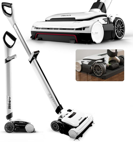 Gtech AirRAM 3 Cordless Vacuum Cleaner with Anti-Hair Wrap Bar - Dual Edge-Clean Brushes - Perfect for Carpet and Hardwood Floors - Rechargeable 22v Li-ion Battery - Lightweight - New Model/Red Thread