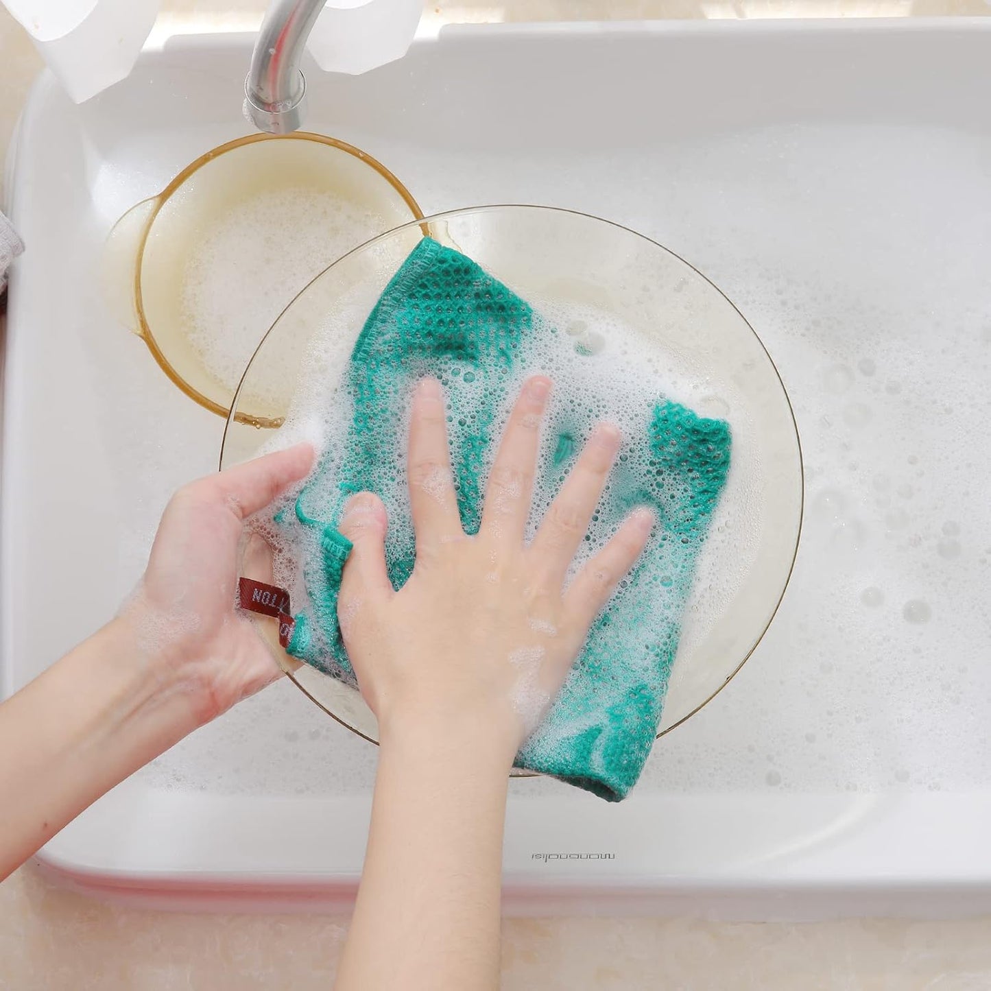 Homaxy 100% Cotton Waffle Weave Kitchen Dish Cloths, Ultra Soft Absorbent Quick Drying Dish Towels, 12 x 12 Inches, 6-Pack, Teal