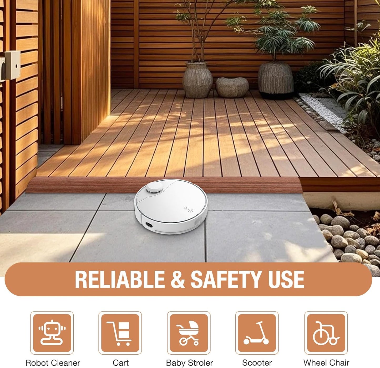 Floor Transition Strip Self Adhesive Vinyl Door Threshold for Doorways Carpet Edging Trim Overlap Edge Reducer for Laminate Floor, Carpet, Tile (Light Brown Wood Grain, 2/5" to 3/5", 6.6Ft)