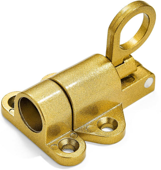 4 Packs Self-Closing Latches，Gold Spring Door Lock，Resilient Bolt Latch Aluminum Alloy Safety Automatic Spring Barrel Slide Door Lock with Screws,Used for Gate,Window and Cabinet etc