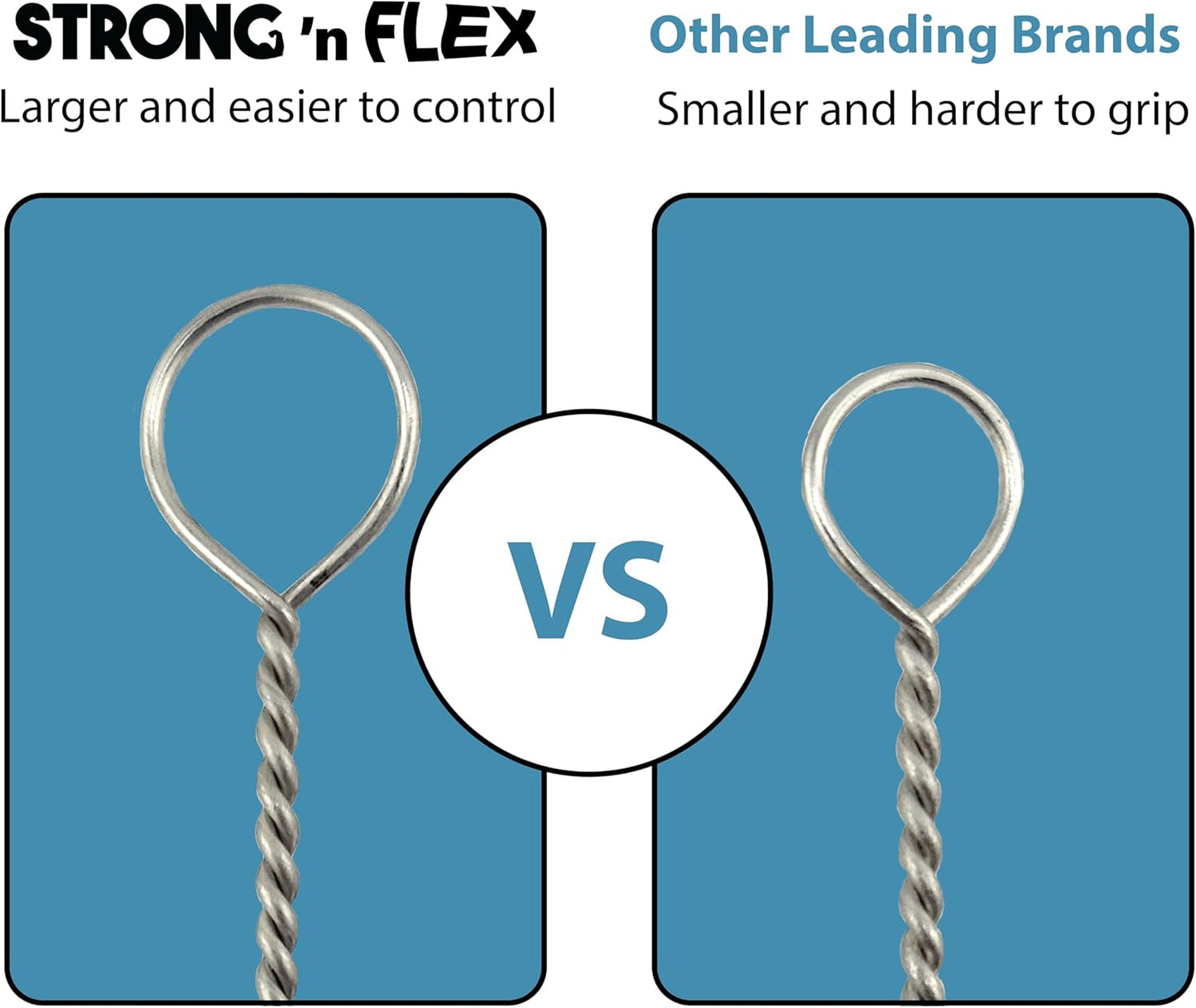 Strong 'n Flex Nylon Straw Cleaner Brushes – Fan-Shaped End for Tight Spaces, Ideal for Reusable Straws, Water Bottles, Sippy Cups & Pipes – Includes Zippered Pouch – 10" Long – Set of 3