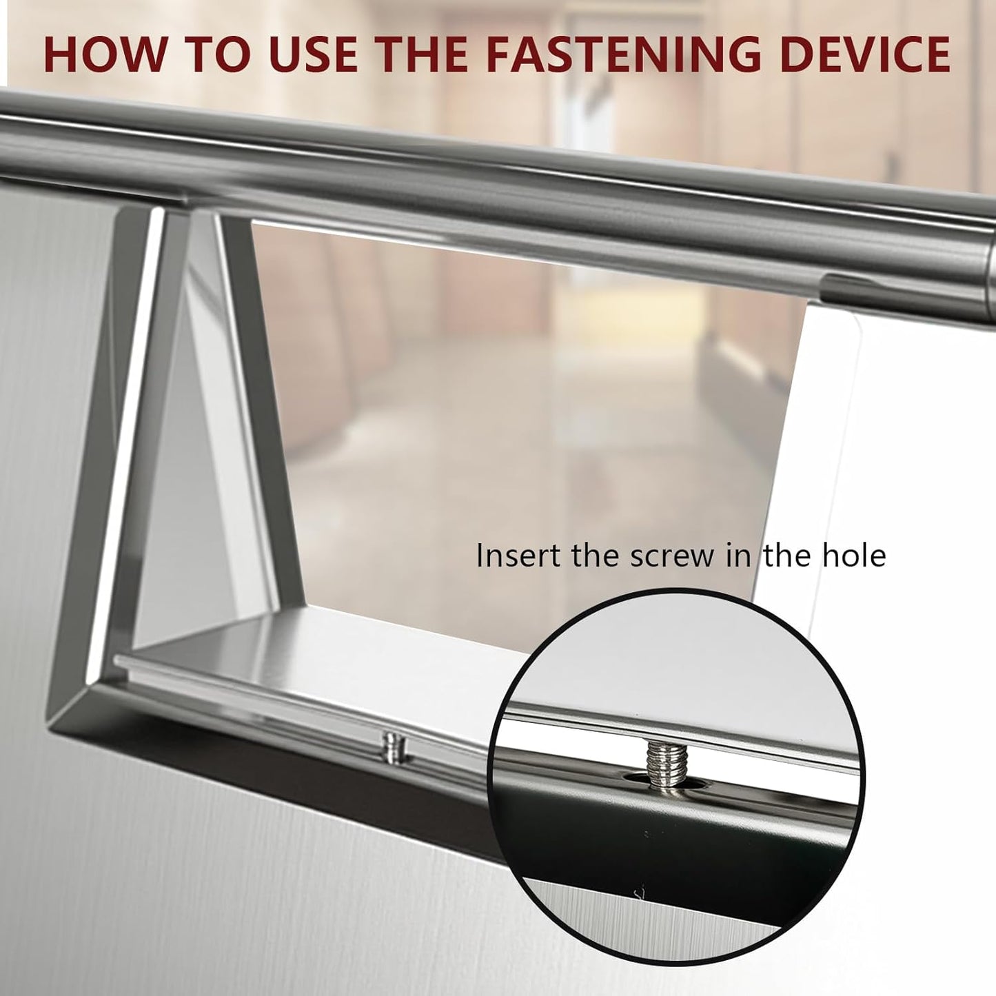 4 Pcs Stainless Steel Wet Floor Caution Sign, 24 Inch Portable Handle Bilingual Signaboard, Commercial Use Foldable Wet Floor Sign for Kitchen, Restaurant, Shop, Silver